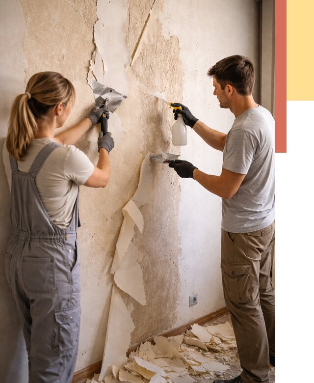 Снятие старых обоев в Ступино от 5457 руб. под ключ недорого | ОТДЕЛОЧНИК-Стп