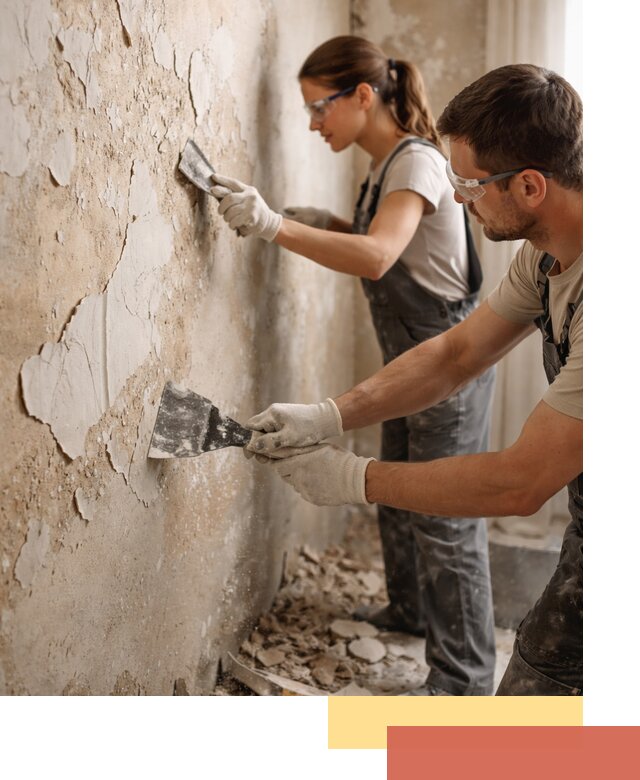 Снятие старой шпаклевки и подготовка поверхностей в Ступино