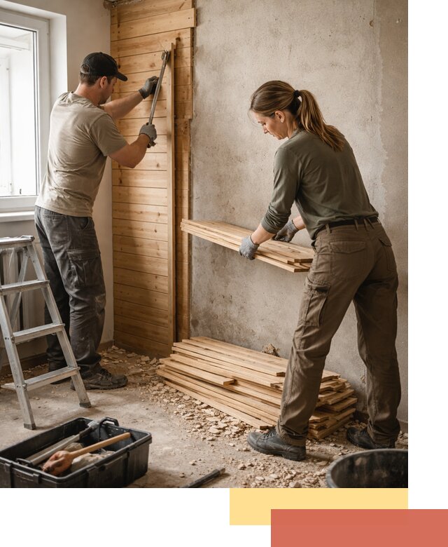 Демонтаж вагонки со стен в Ступино — профессиональный демонтаж