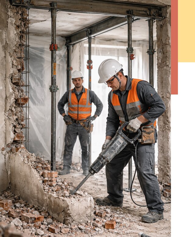 Снос несущих стен в Ступино от 10654 руб. — демонтаж несущей стены под ключ | ОТДЕЛОЧНИК-Стп