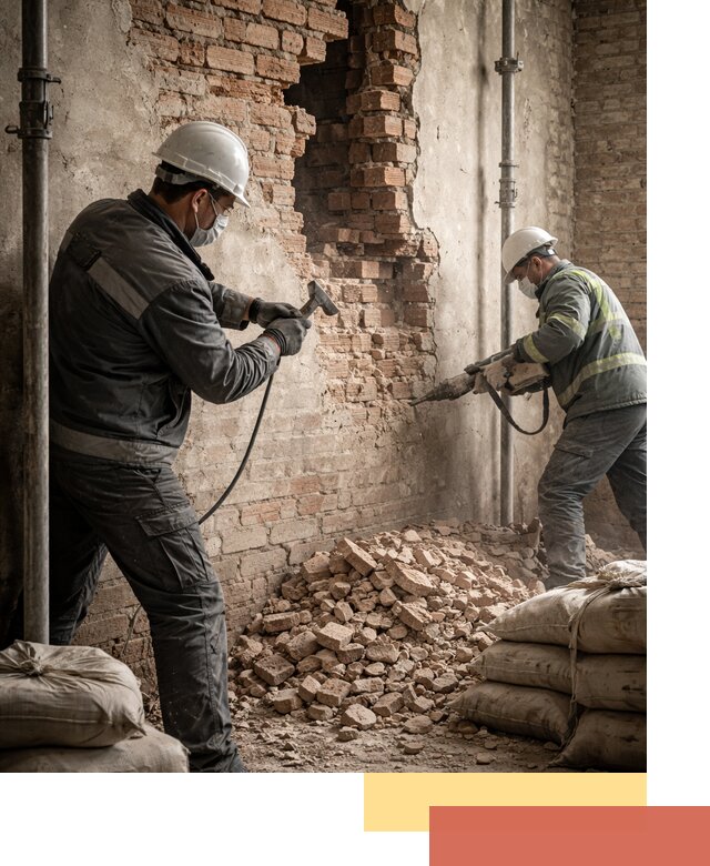 Демонтаж кирпичных стен в Ступино быстро и безопасно