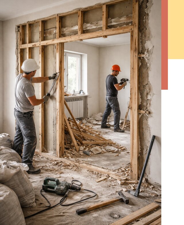 Демонтаж деревянных перегородок в Ступино от 3326 руб. — быстро и недорого | ОТДЕЛОЧНИК-Стп