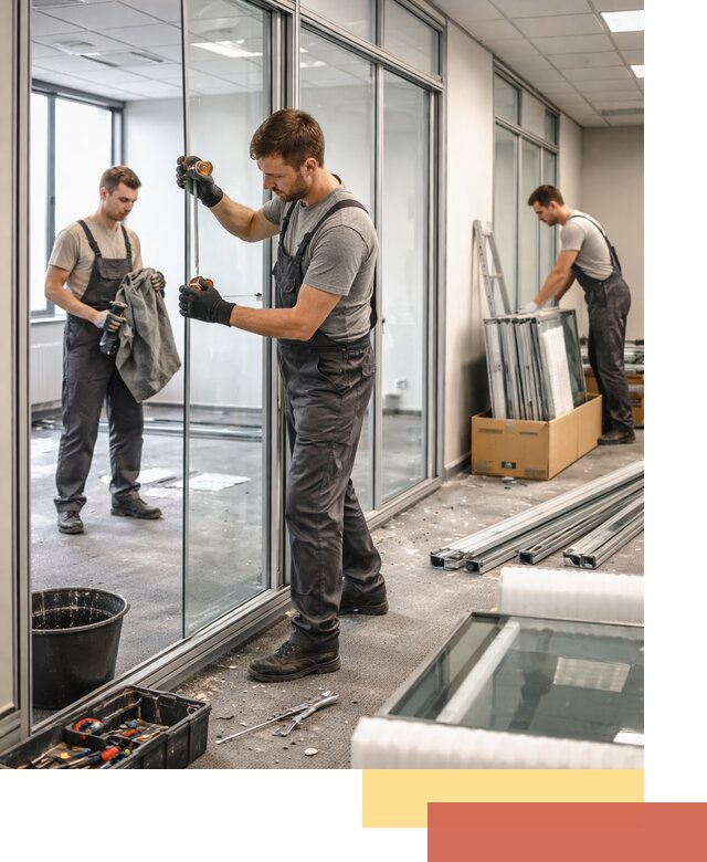 Демонтаж стеклянных перегородок в Ступино быстро и безопасно