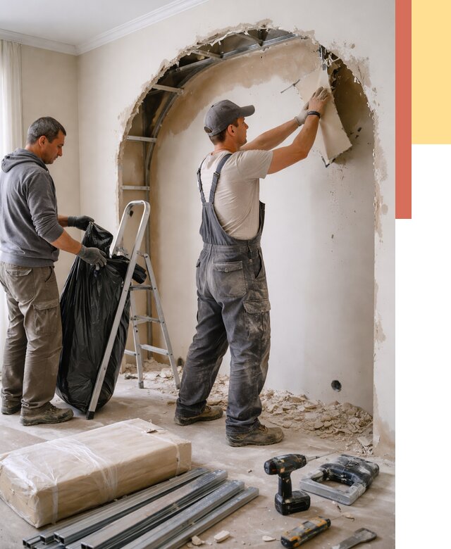 Демонтаж арки из гипсокартона в Ступино от 3638 руб. — услуги под ключ | ОТДЕЛОЧНИК-Стп