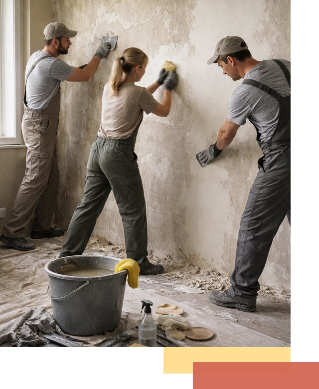 Очистка стен от клея и грунтовки в Ступино качественно и быстро