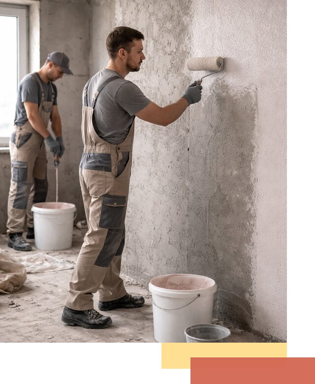 Нанесение бетоноконтакта на стены в Ступино для последующей отделки