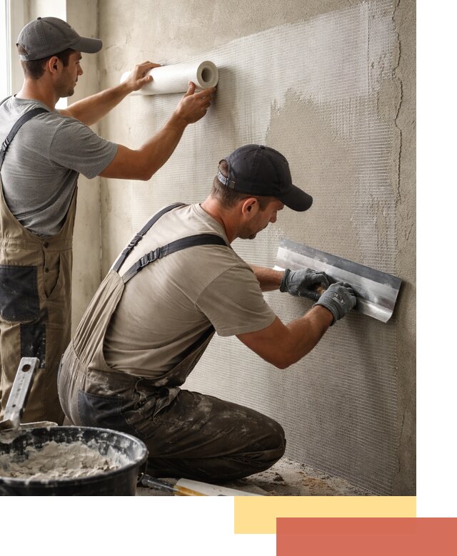 Армирование стен стеклосеткой в Ступино для прочной отделки