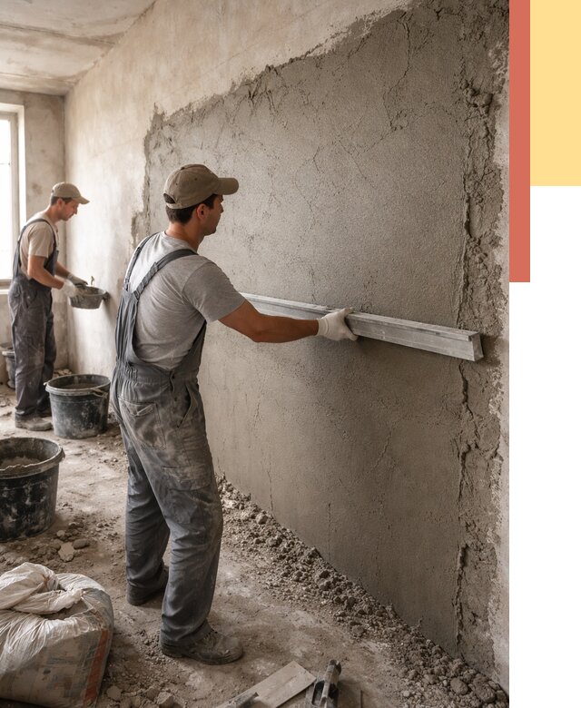 Цементная штукатурка стен в Ступино от 4677 руб/м2 — быстро и недорого | ОТДЕЛОЧНИК-Стп