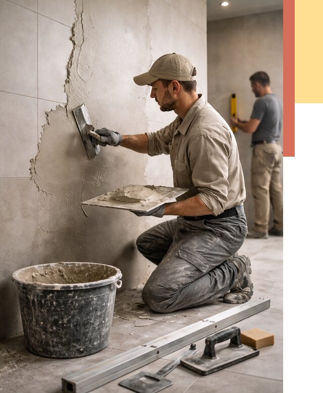 Штукатурка стен в ванной в Ступино от 4677 руб./м² — выравнивание под ключ | ОТДЕЛОЧНИК-Стп