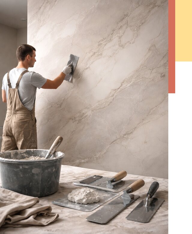 Декоративная штукатурка под мрамор в Ступино от 2910 руб./м² — быстро и недорого | ОТДЕЛОЧНИК-Стп