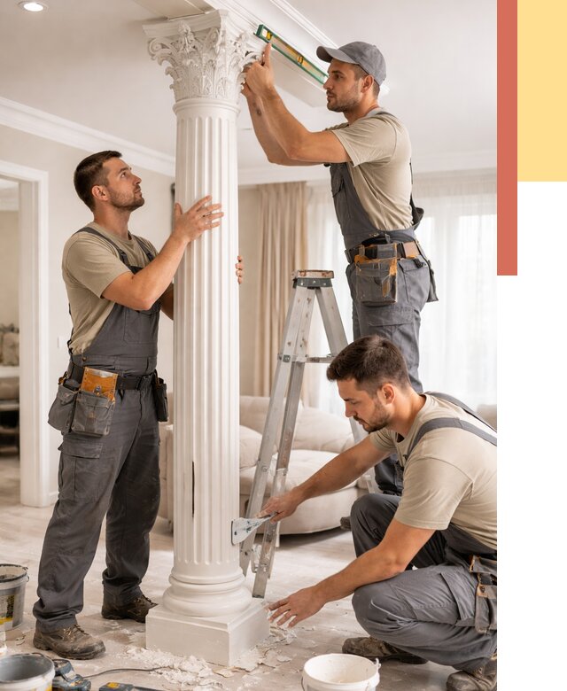 Установка декоративных колонн в Ступино от 12473 руб. под ключ | ОТДЕЛОЧНИК-Стп