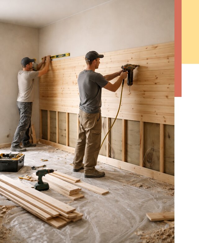 Монтаж деревянной вагонки на стены в Ступино от 7796 руб. | Услуги монтажа вагонки | ОТДЕЛОЧНИК-Стп