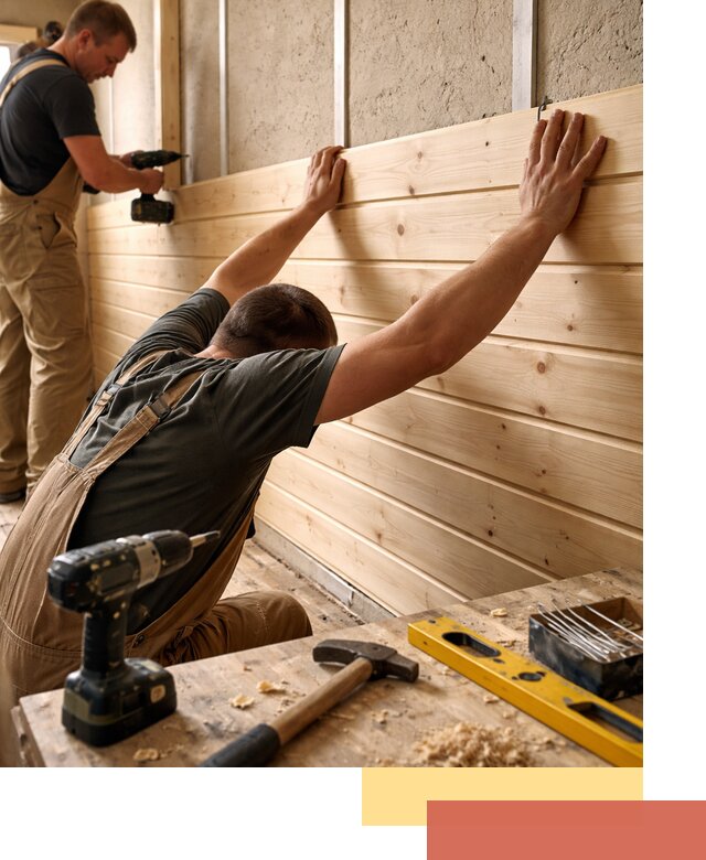 Монтаж деревянной вагонки на стены в Ступино быстро и качественно