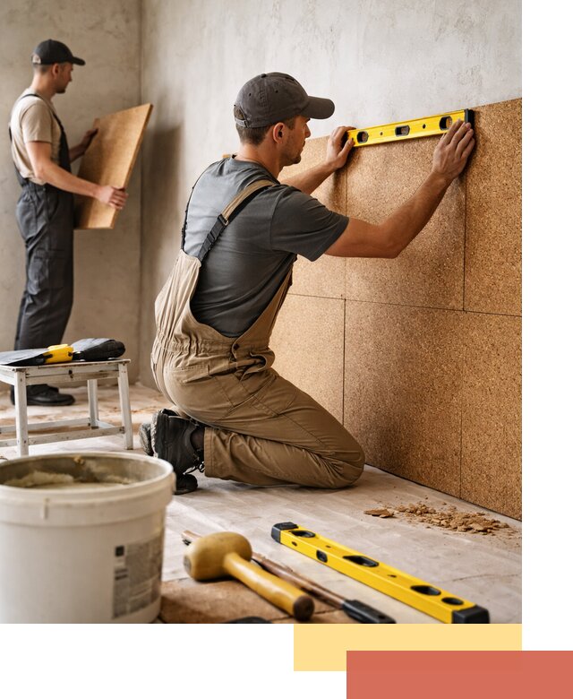 Монтаж пробковых панелей на стены в Ступино быстро и качественно