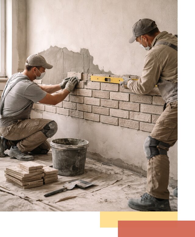 Монтаж декоративного кирпича профессионально в Ступино