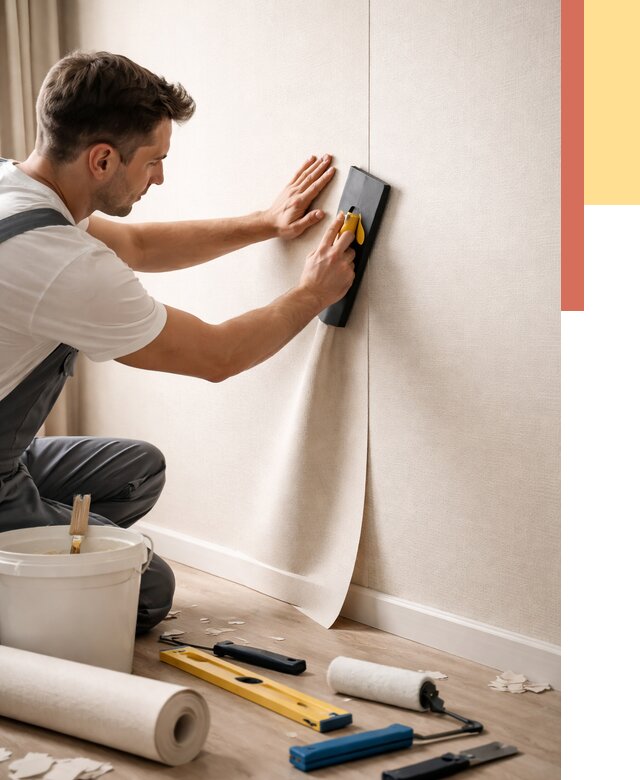 Поклейка виниловых обоев в Ступино от 4677 руб. | Быстро и недорого — ОТДЕЛОЧНИК-Стп