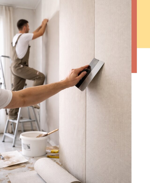 Поклейка текстильных обоев в Ступино от 4677 руб. под ключ | ОТДЕЛОЧНИК-Стп