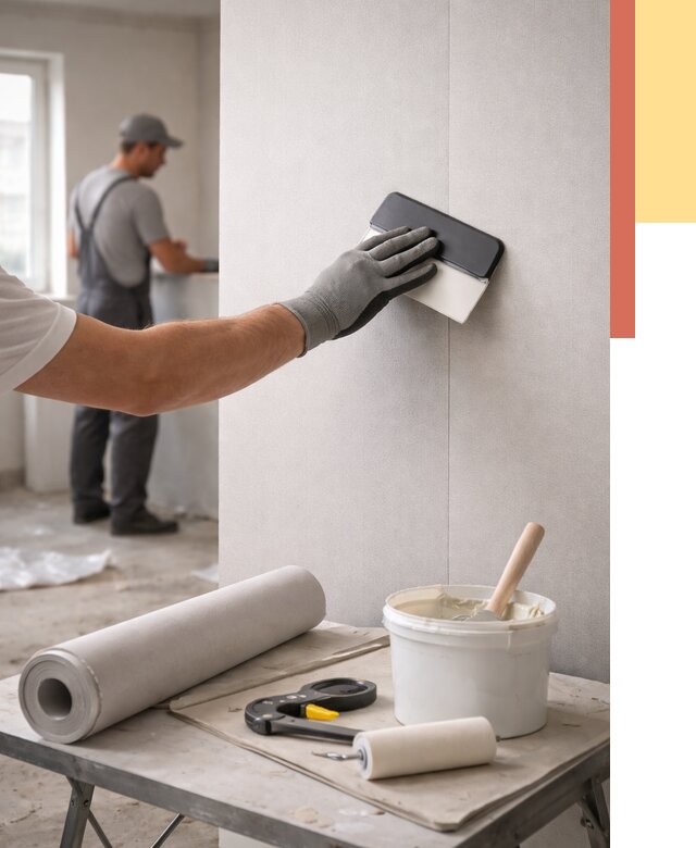 Поклейка обоев под покраску в Ступино от 3638 руб. за м2 | ОТДЕЛОЧНИК-Стп