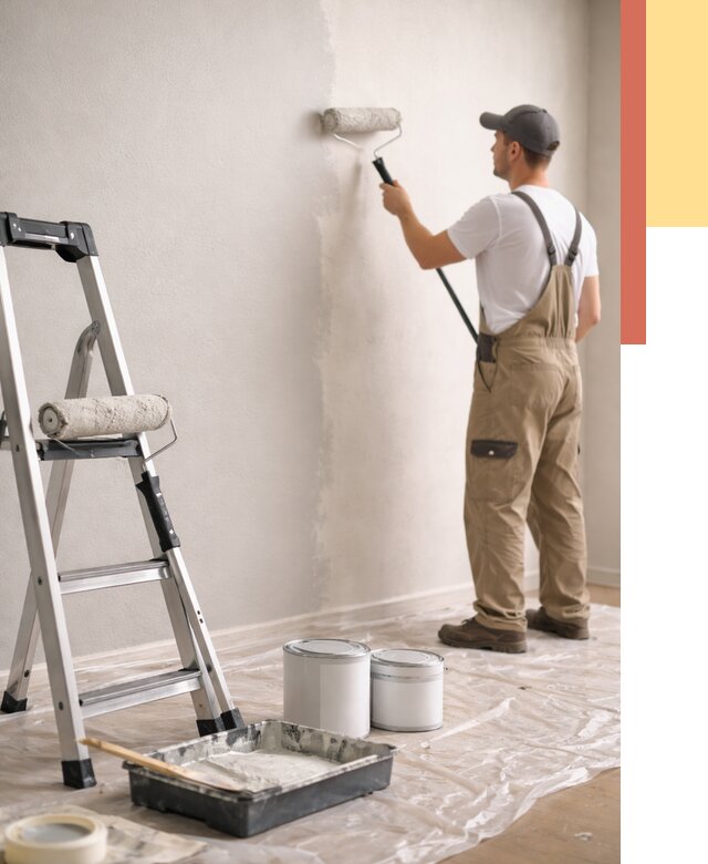 Покраска стен латексной краской в Ступино от 4677 руб. за м2 | ОТДЕЛОЧНИК-Стп