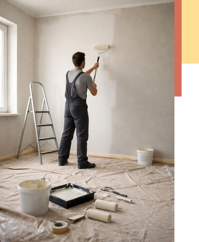 Покраска стен моющейся краской в Ступино от 364 руб./м² — быстро и недорого | ОТДЕЛОЧНИК-Стп