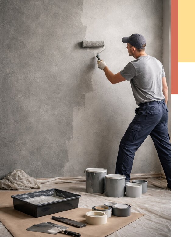 Покраска стен под бетон в Ступино от 676 руб. за м2 — быстро и недорого | ОТДЕЛОЧНИК-Стп