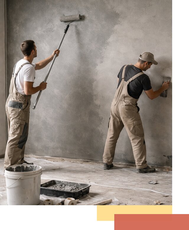 Покраска стен под бетон в Ступино профессионально и недорого