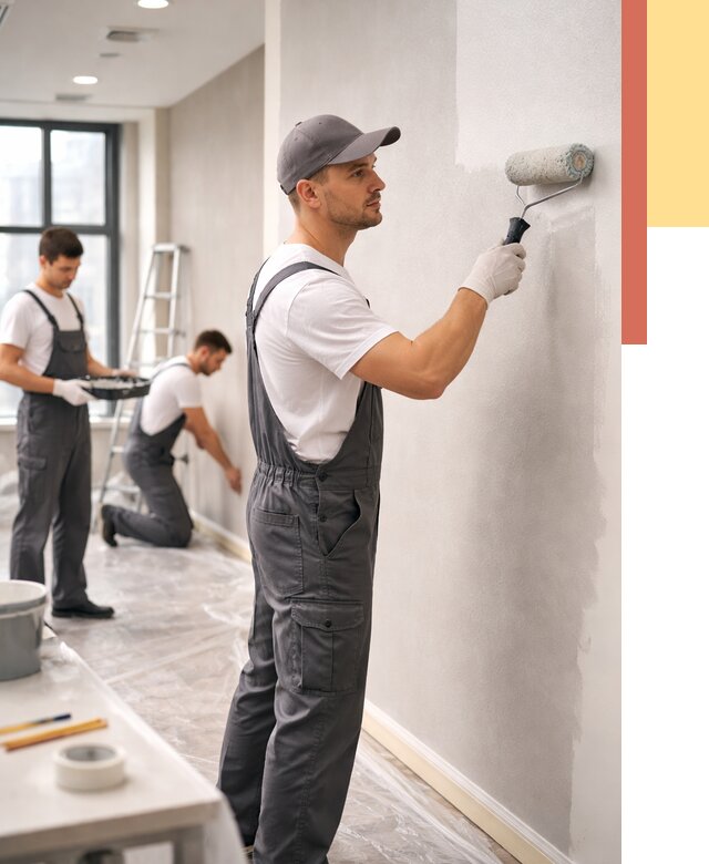 Покраска стен в офисе в Ступино от 8835 руб. — быстро и недорого | ОТДЕЛОЧНИК-Стп