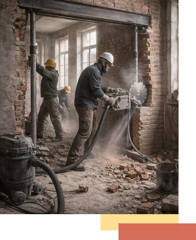 Прорезка проема в стене под дверной или оконный проем в Ступино