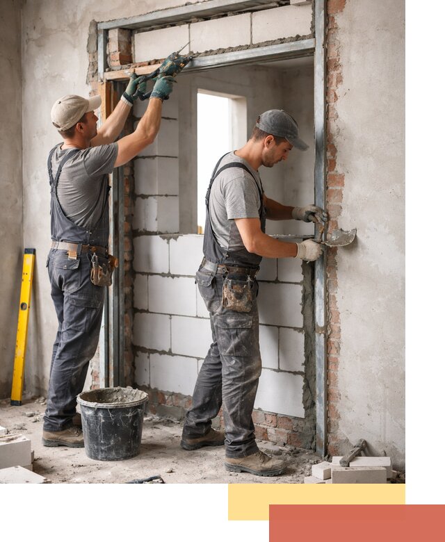 Закладка дверного проема под ключ в Ступино: демонтаж, монтаж, отделка