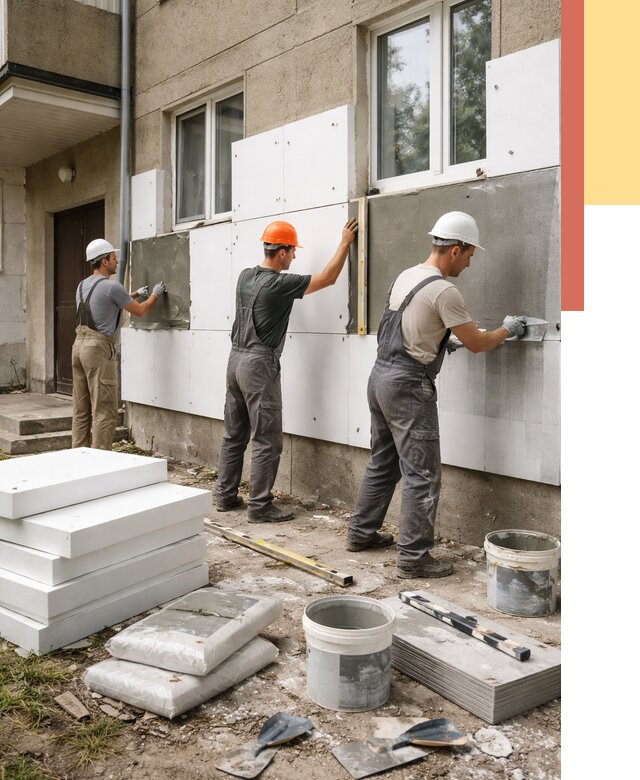 Утепление стен пенопластом в Ступино от 1819 руб. — недорого и под ключ | ОТДЕЛОЧНИК-Стп