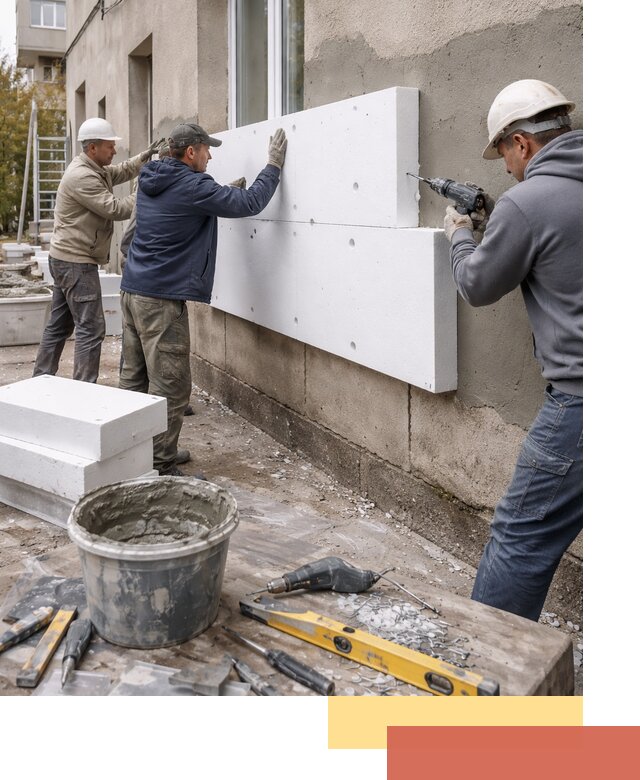 Утепление наружных стен пенопластом в Ступино