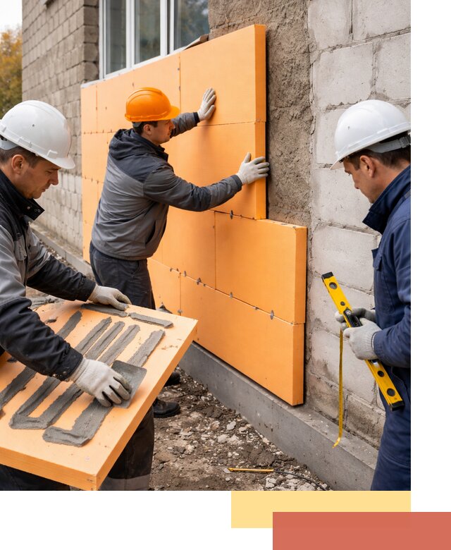 Утепление фасада пеноплексом под ключ в Ступино