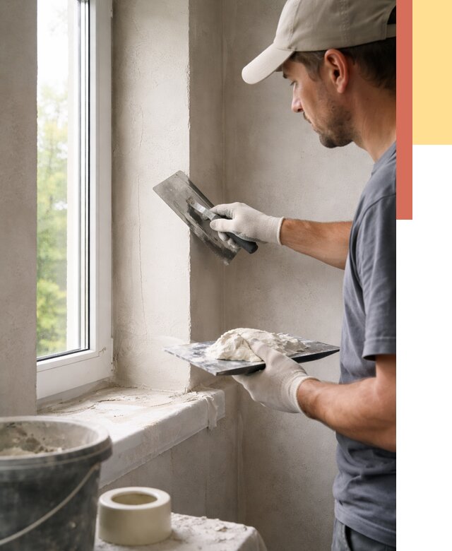 Штукатурка откосов в Ступино от 4677 руб/м² — услуги и выравнивание под ключ | ОТДЕЛОЧНИК-Стп