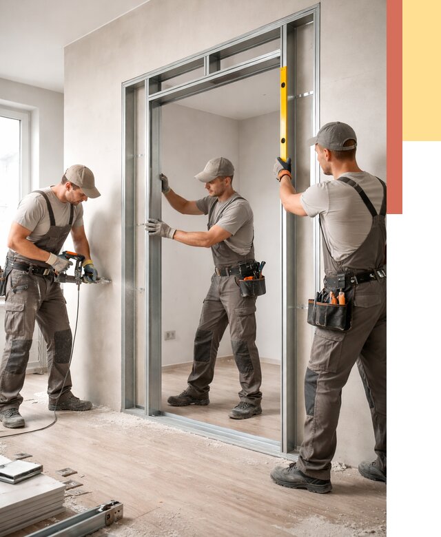 Устройство дверного проема в перегородке в Ступино от 4677 руб. под ключ | ОТДЕЛОЧНИК-Стп