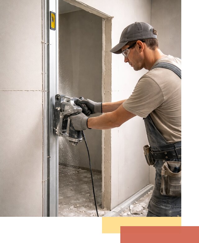 Устройство дверного проема в перегородке в Ступино