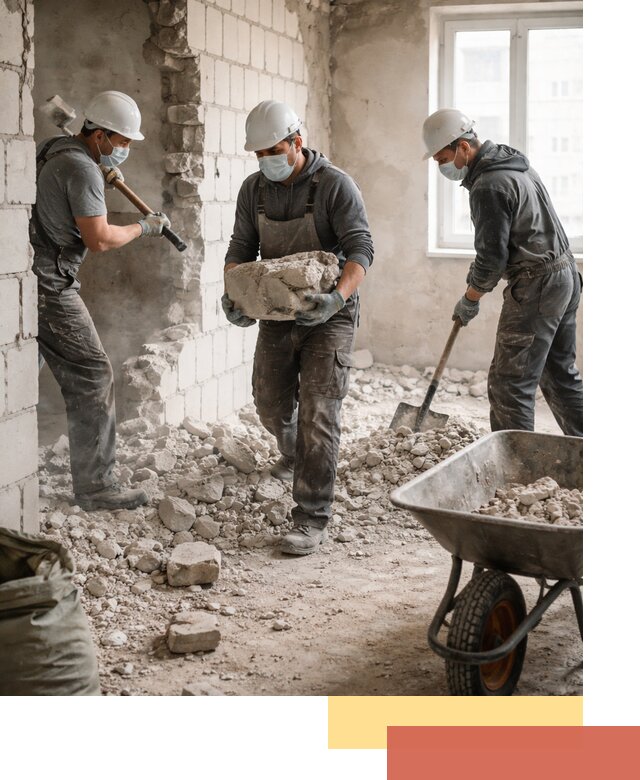 Демонтаж блочных перегородок в Ступино быстро и аккуратно