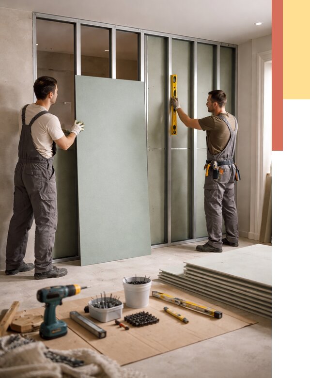 Перегородка из влагостойкого гипсокартона в Ступино от 4989 руб. — монтаж под ключ | ОТДЕЛОЧНИК-Стп