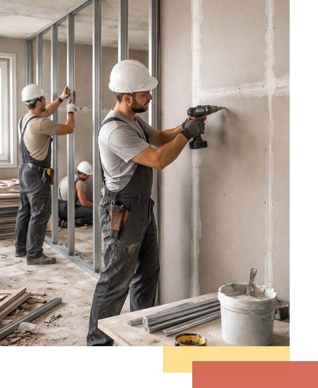 Перегородки из огнестойкого гипсокартона в Ступино под ключ