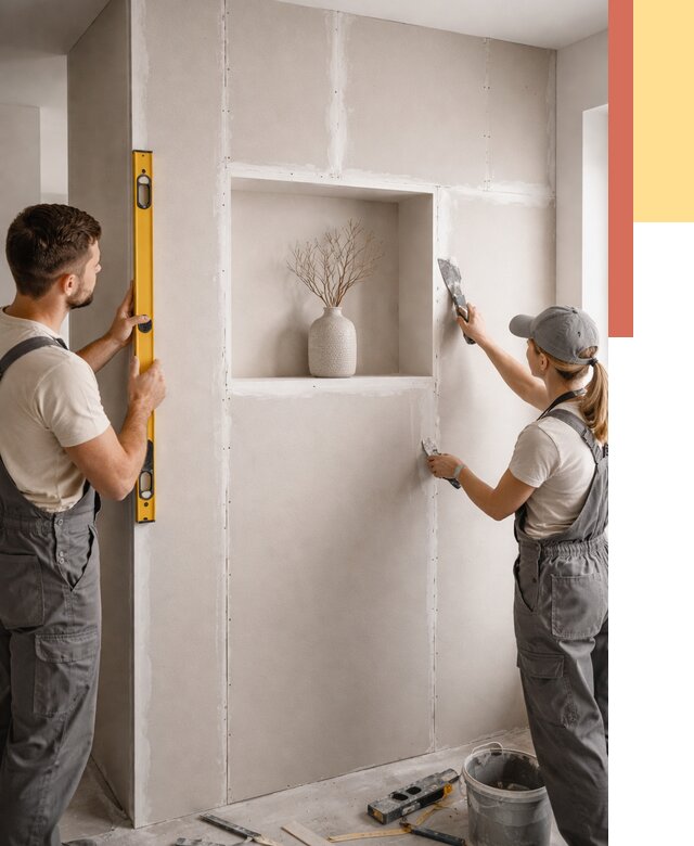 Перегородка из гипсокартона с нишей в Ступино от 3378 руб. под ключ | ОТДЕЛОЧНИК-Стп