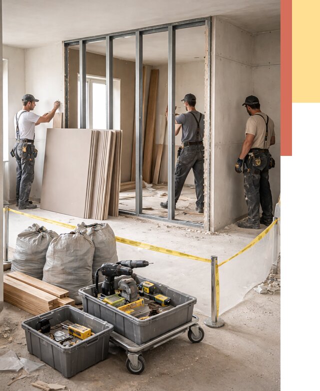 Перенос гипсокартонной перегородки в Ступино под ключ от 4677 руб. | Демонтаж и монтаж – ОТДЕЛОЧНИК-Стп