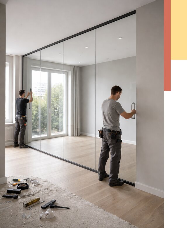 Изготовление стеклянных перегородок в Ступино от 12837 руб. под ключ | ОТДЕЛОЧНИК-Стп