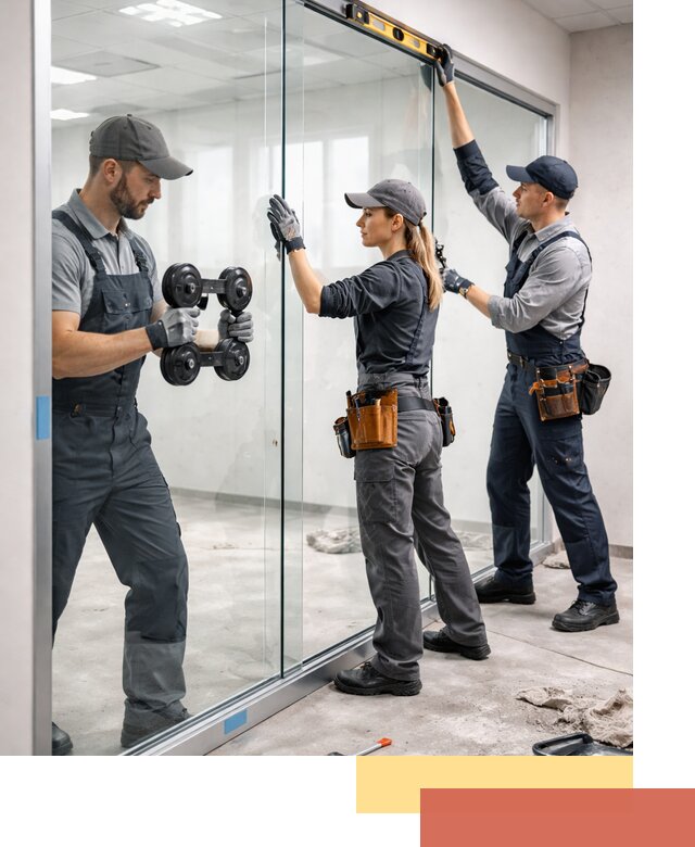 Профессиональный монтаж стеклянных перегородок в Ступино