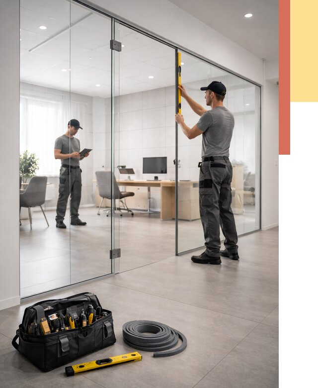 Цельностеклянные перегородки под ключ в Ступино от 9874 руб. — монтаж и цены | ОТДЕЛОЧНИК-Стп