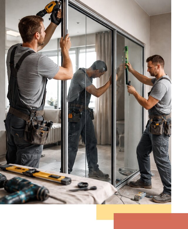 Каркасные стеклянные перегородки под ключ в Ступино