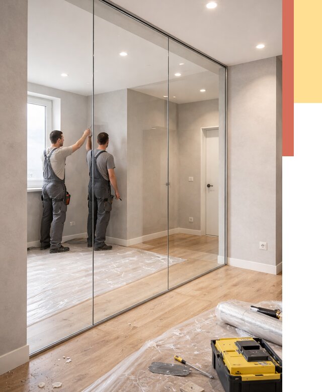 Безрамные стеклянные перегородки в Ступино — монтаж от 9874 руб. | ОТДЕЛОЧНИК-Стп