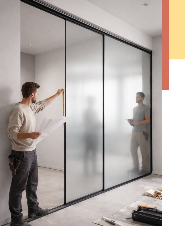 Матовые стеклянные перегородки в Ступино от 8835 руб. — монтаж и установка | ОТДЕЛОЧНИК-Стп