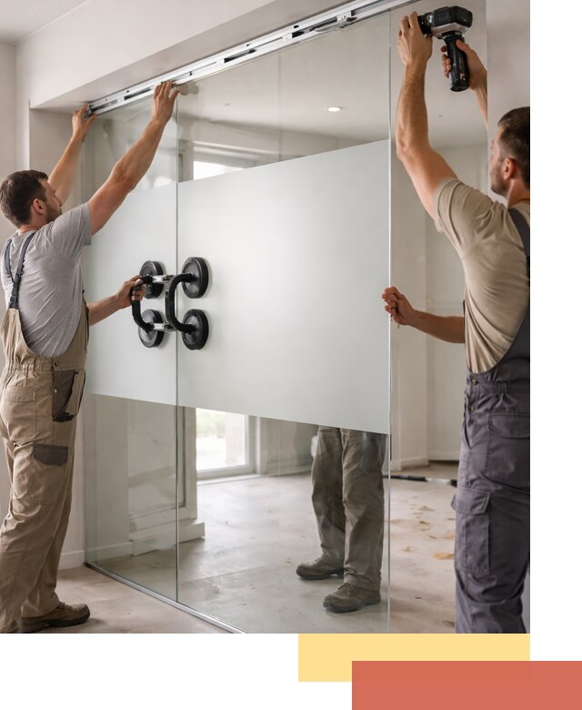 Матовые стеклянные перегородки под ключ в Ступино