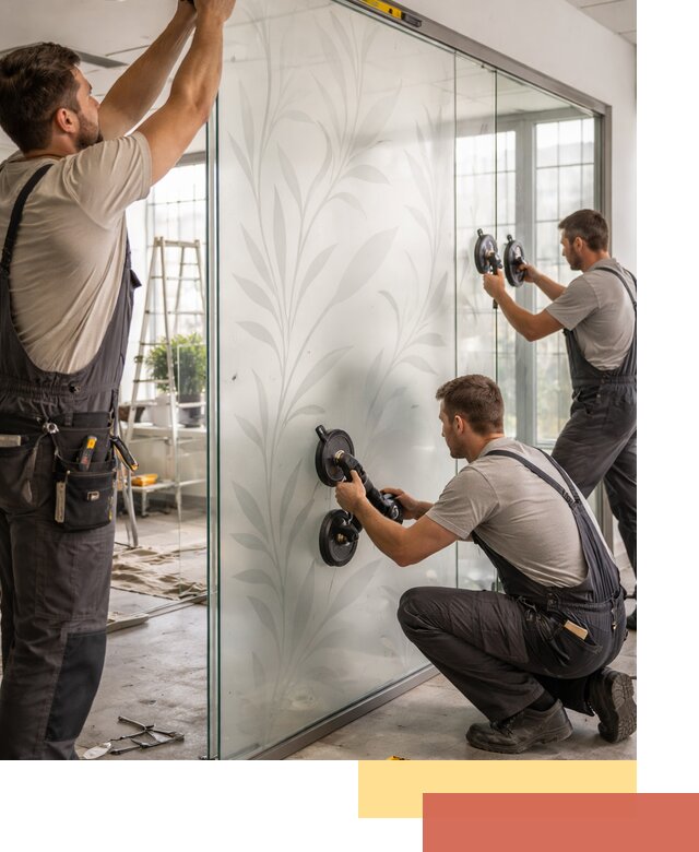 Стеклянные перегородки с рисунком на заказ в Ступино