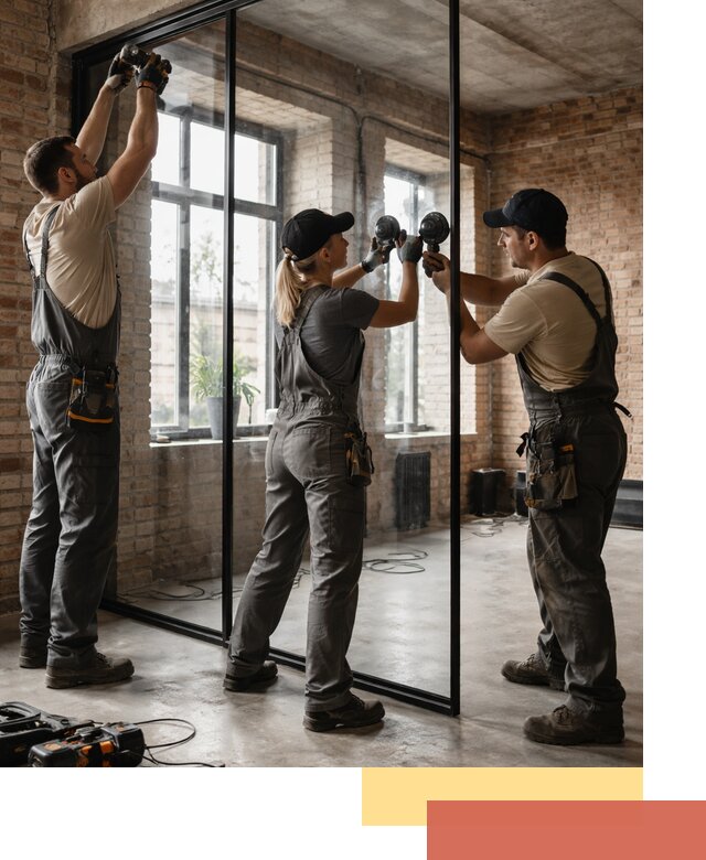 Стеклянные перегородки лофт — изготовление и монтаж в Ступино