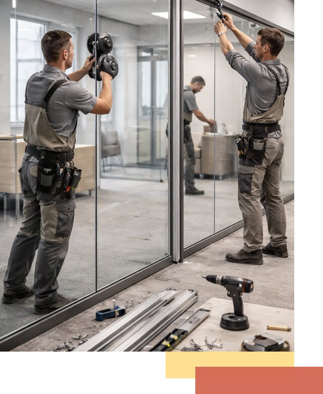 Стеклянные офисные перегородки под ключ в Ступино